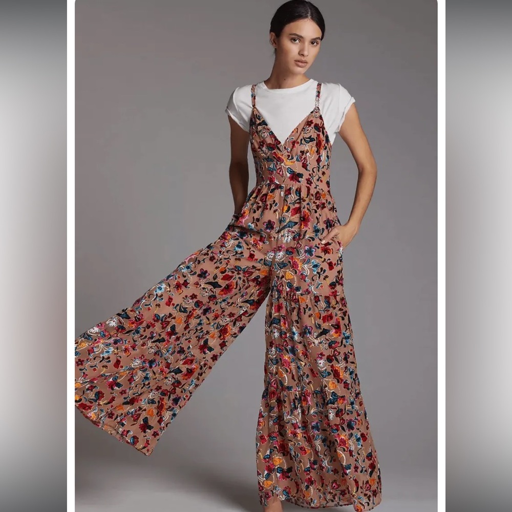 Hutch x Anthropologie burnout floral jumpsuit